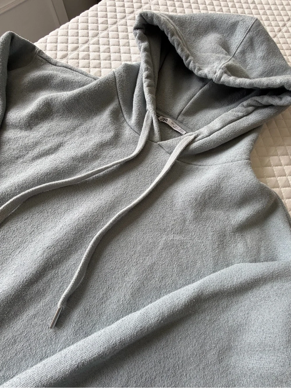 ZARA Men's Light Gray Sweatshirt Hoodie